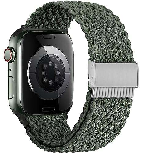 TINICR Ersatzarmband Kompatibel mit Apple Watch Armband 41mm 40mm 38mm, Elastisches Verstellbares Geflochtenes Nylon Solo Loop Sport Armbänder für iWatch Series Ultra/SE/9/8/7/6/5/4/3/2/1 Herren Damen von TINICR