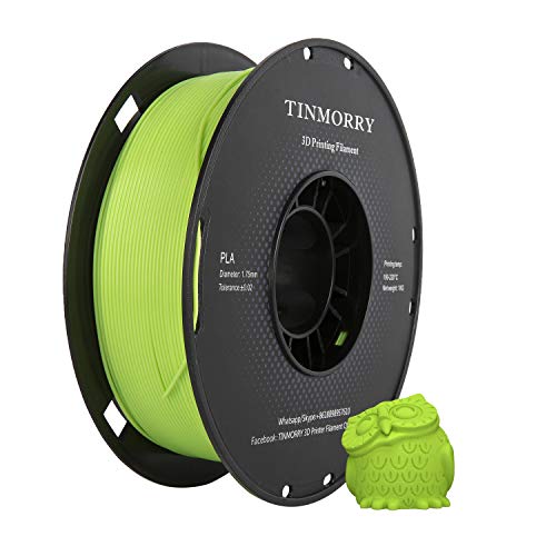 Filament 1.75 mm PLA, TINMORRY Tangle-Free PLA Filament-3D-Druckmaterialien, Toleranz beim Durchmesser liegt bei +/- 0,02 mm 1kg 1 Spule, Hellgrün von TINMORRY