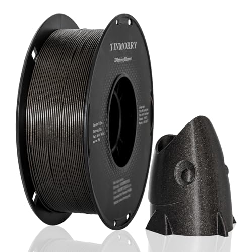 Funkelndes PETG Filament 1,75 mm, TINMORRY Filament PETG 3D Druckmaterialien, Kompatibel mit Bambu FDM 3D-Drucker, 1 KG 1 Spule, Schwarz von TINMORRY