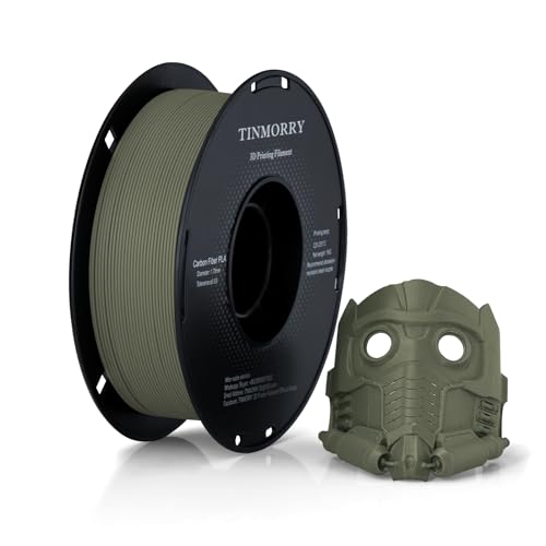 Kohlefaser PLA Filament 1.75mm, TINMORRY PLA-CF 3D Druck Filament, Kompatibel mit Bambu FDM 3D Drucker, 1 KG 1 Spule,Erdiges Gelb von TINMORRY