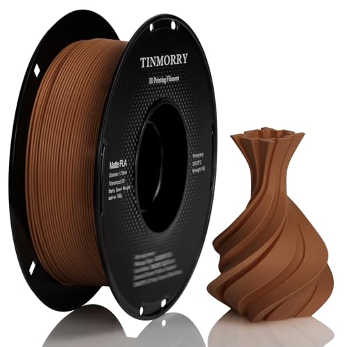 Matte PLA Filament 1.75mm, TINMORRY PLA 3D Druck Filament, Kompatibel mit Bambu Lab FDM 3D Drucker, 1 KG 1 Spule, Braun von TINMORRY