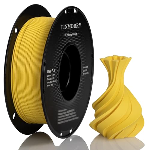 Matte PLA Filament 1.75mm, TINMORRY PLA 3D Druck Filament, Kompatibel mit Bambu Lab FDM 3D Drucker, 1 KG 1 Spule, Gelb von TINMORRY