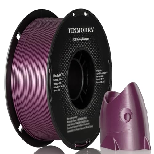 Metallisch PETG Filament 1,75 mm, TINMORRY PETG 3D Druck Filament, kompatibel mit Bambu Lab FDM 3D Drucker, 1 kg, 1 Spule, Metallisch Violett von TINMORRY