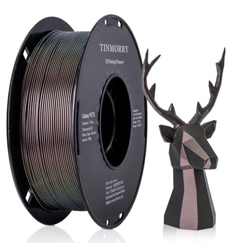 PETG Filament 1.75mm, TINMORRY PETG 3D Drucker Filament, PETG mit einer schnellen Fließrate, Kompatibel mit Bambu FDM 3D Drucker, 1 KG 1 Spule, Galaxy Lila Gold PETG Filament 1.75mm, TINMORRY PETG 3D Drucker Filament, PETG mit einer schnellen Fließrate, Kompatibel mit Bambu FDM 3D Drucker, 1 KG 1 Spule, Galaxy Lila Gold von TINMORRY