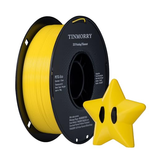 PETG Filament 1.75mm, TINMORRY PETG-ECO 3D Drucker Filament, Kompatibel mit Bambu FDM 3D Drucker, 1 KG 1 Spule, Hellgelb PETG Filament 1.75mm, TINMORRY PETG-ECO 3D Drucker Filament, Kompatibel mit Bambu FDM 3D Drucker, 1 KG 1 Spule, Hellgelb von TINMORRY