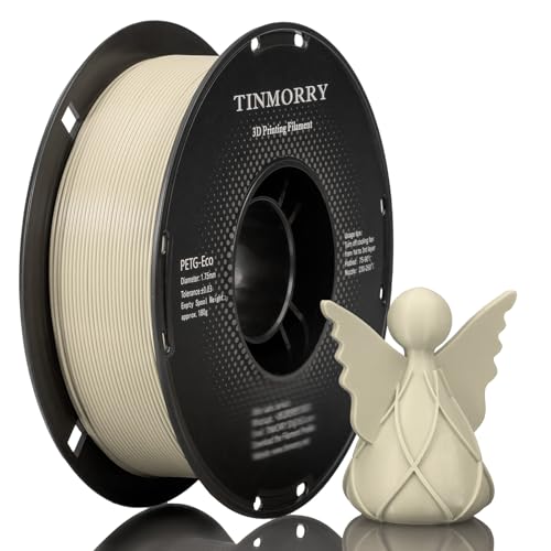 PETG Filament 1.75mm, TINMORRY Rapid PETG-Eco 3D Druck Filament, Kompatibel mit Bambu Lab/Creality K1C / FLASHFORGE Adventurer 5M /Anycubic Kobra 3 / QIDI FDM 3D Drucker, 1 KG 1 Spule, Meeple weiß von TINMORRY