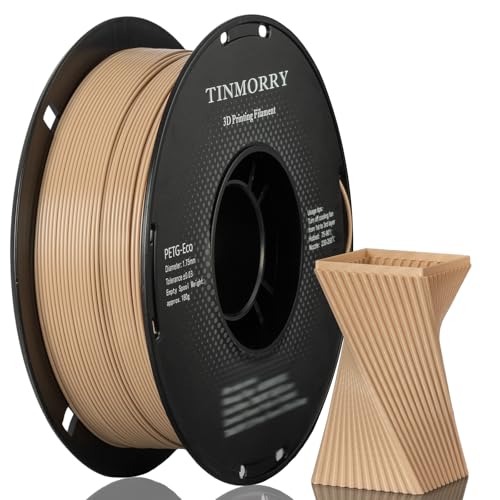 PETG Filament 1.75mm, TINMORRY Verbessert PETG-Eco 3D-Druckmaterialien, Kompatibel mit Bambu FDM 3D Drucker, 1 KG 1 Spule, Apricot von TINMORRY