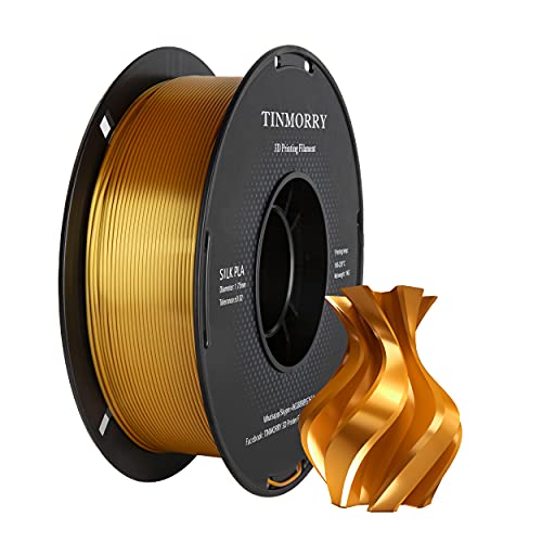 Silk PLA Filament 1.75mm, TINMORRY 3D Drucker Filament, 1 kg, 1 Spule, Silk Gold von TINMORRY