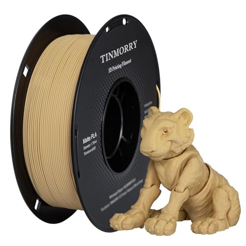 TINMORRY Matt PLA Filament 1,75 mm, Glanzfreie Farbe, Matt Textur, 1 kg Spule (2,2 lbs), Hohe Kompatibilität mit Bambu Lab FDM 3D Drucker, Matt khaki von TINMORRY