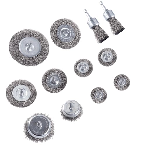 TIOMIOSEA 12 Stück Drahtbürsten Set mit 6mm Sechskantstange, Drahtbürste für Bohrmaschinen, Schleifbürsten, Drahtbürste Akkuschraube zum Entfernen von Rost, Korrosion, Entgraten TIOMIOSEA 12 Stück Drahtbürsten Set mit 6mm Sechskantstange, Drahtbürste für Bohrmaschinen, Schleifbürsten, Drahtbürste Akkuschraube zum Entfernen von Rost, Korrosion, Entgraten von TIOMIOSEA