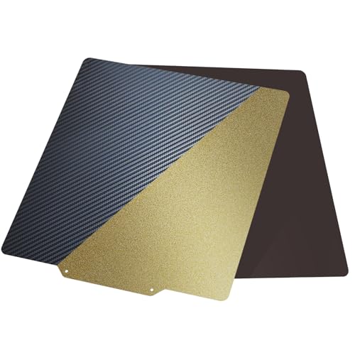 TIOPY Doppel Seitige PET(Kohlefaser-Muster) & PEI Spring Steel Blatt 310X310 mm, Flexible Federstahl Hot Bed Matte für SW-X1/X2, Anet A8 Plus,Ender 3 Max, CR-10V3,CR-10S Pro V2 von TIOPY