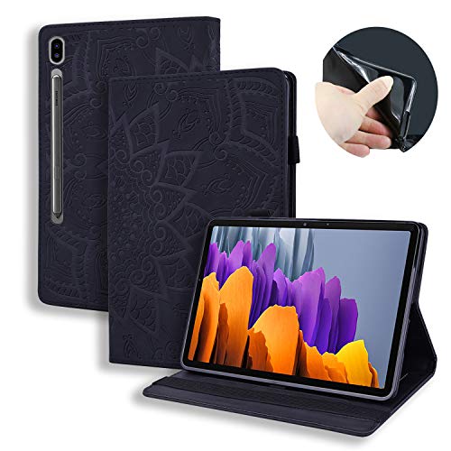 Pefcase Galaxy Tab S7 Plus 31,5 cm (12,5 Zoll) Schutzhülle aus hochwertigem PULeder mit Standfunktion und Kartenschlitzen, Stifthalter, MultiWinkelAnsicht, für Samsung Galaxy Tab S7+ Plus 2020 von TIPOYOROO