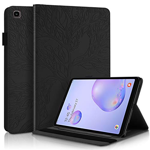 Pefcase Samsung Galaxy Tab A 8.0 2019 Hülle SM-T290/T295 Premium PU-Leder Flip Wallet Cover Folio Stand Case Shell mit Stifthalter, Kartenfächer für Galaxy Tab A 8 Zoll Tablet – Schwarz von TIPOYOROO