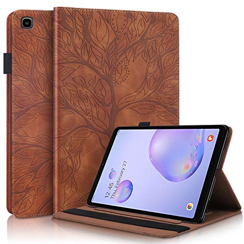 Pefcase Samsung Galaxy Tab A 8.0 Hülle 2019 Modell SM-T290/T295 Premium PU-Leder Flip Wallet Cover Folio Stand Shell mit Stifthalter, Kartenfächer für Galaxy Tab A 8 Zoll Tablet – Braun von TIPOYOROO