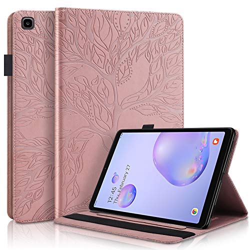 Pefcase Samsung Galaxy Tab A 8.0 Hülle 2019 Modell SM-T290/T295 Premium PU-Leder Flip Wallet Cover Folio Stand Shell mit Stifthalter, Kartenfächer für Galaxy Tab A 8 Zoll Tablet – Rotgold von TIPOYOROO