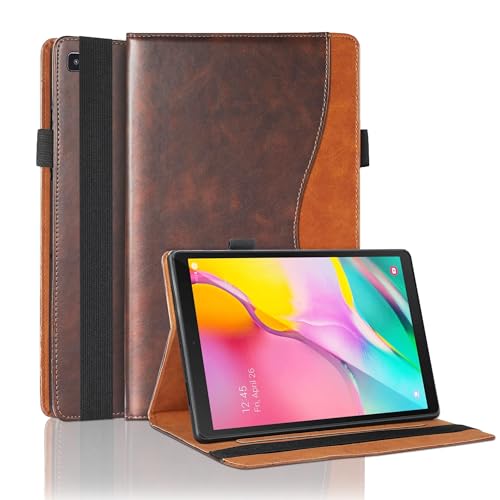 Samsung Galaxy Tab A 10.1 2019 Hülle (SM-T510/T515)Bussiness Premium Slim PU Leder Ständer Folio Cover für Samsung Galaxy Tab A 10.1 Zoll Tablet SM-T510/T515 2019 Auslöser M odle Shell Cover blau von TIPOYOROO