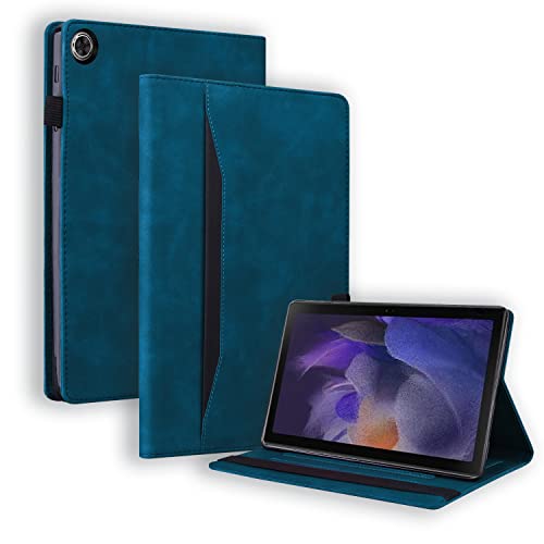 Schutzhülle für Samsung Galaxy Tab A8 26.7 cm (10.5 Zoll) 2021, PU-Leder, leicht, Standfunktion, mit elastischem Band und Kartenhalter, Business für Galaxy Tab A8 10.5 Zoll Tablet, Marineblau von TIPOYOROO