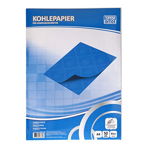 TIPTOP OFFICE Kohlepapier für Handschrift, Blau, 50 Stk von TIPTOP OFFICE