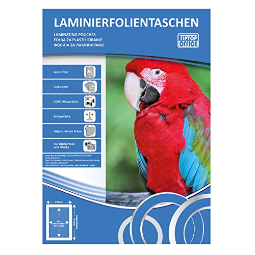 TTO Laminierfolie A3, 125µm, transparent, 100 Stk von TIPTOP OFFICE