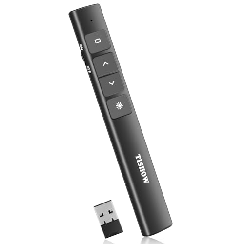 TISHOW 2.4 GHz Presenter Wireless Pointer für Präsentationen 100M Reichweite,Präsentationsfernbedienung PowerPoint Präsentationsstift für PPT/Windows XP/7/8/10/Mac OS/Linux von TISHOW