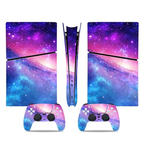 Für PS5 Slim Skin Disc Edition & Für PS5 Slim Skin Digital Edition Konsole Und Controller Vinyl Cover Skins Wraps Kratzfest Kompatibel 23425 Blasenfrei Kein Schaum Kratzfest (Size : Disc Version) von TISURXQ