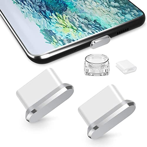 TITACUTE USB Typ C Staubschutz 2 Pack für iPhone 15, USB C Staubschutz Stöpsel SchutzkappeStaubschutz Typ C Staubstecker für Samsung Glaxy S24 A53 A33 S22 Ultra S21 S20 S23 FE Pixel 8 7 6a Silber von TITACUTE