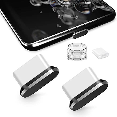 TITACUTE USB Typ C Staubschutz 2 Pack für iPhone 15,USB C Staubschutzstöpsel Schutzkappe Staubschutz mit Mini Tragetasche Typ C Staubstecker für Samsung S24 A53 A33 S23 FE S22 Xiaomi Piexl 8 Schwarz von TITACUTE