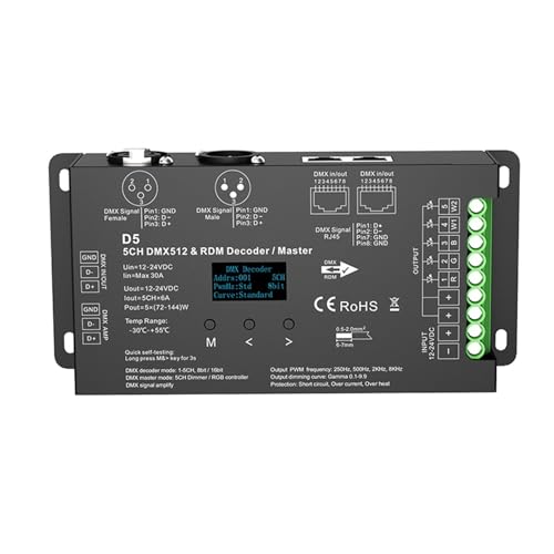 4/5 Kanal DMX512 CV Decoder 12V 24V DC 4CH 5CH RDM DMX Signal Controller(D5 Only) von TJXADNEV