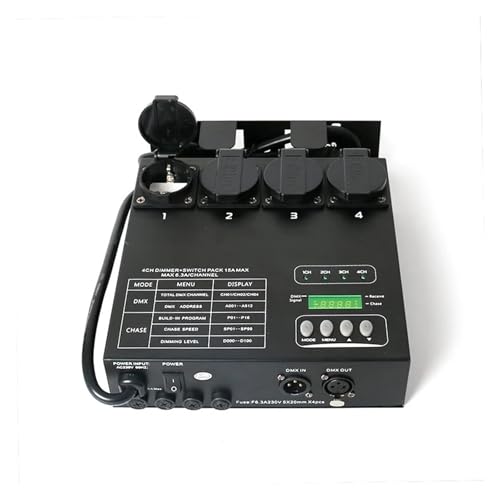 Bühnenbeleuchtung 4-Kanal-DMX-Dimmer-Set Dimmer-Controller kann die Beleuchtungsgeschwindigkeit dimmen oder den Modus wechseln(EU) von TJXADNEV