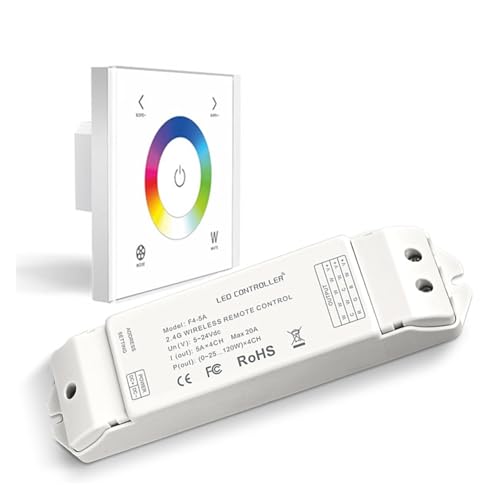 Controller EX4S LED Rgbw Streifen 220V Wand Touch Panel AC100V-240 2,4GHz DMX Dual Funktion mit Empfänger F4-5A(EX4S and F4-5A) von TJXADNEV