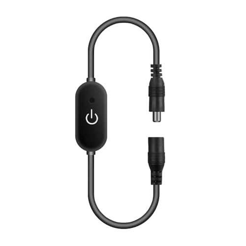 DC12V 5V 3A LED-Licht mit Touch-Dimmer-Schalter, Helligkeits-Dimm-Speicherfunktion mit Gleichstrom(Black) von TJXADNEV
