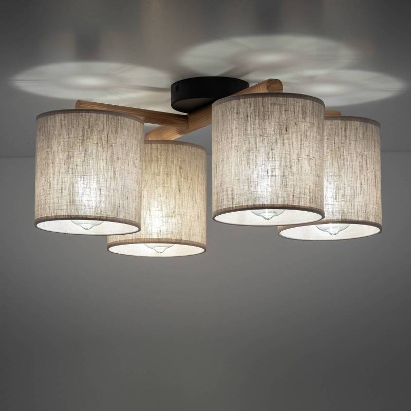 Deckenlampe Deva, vierflammig, Textil von TK Lighting