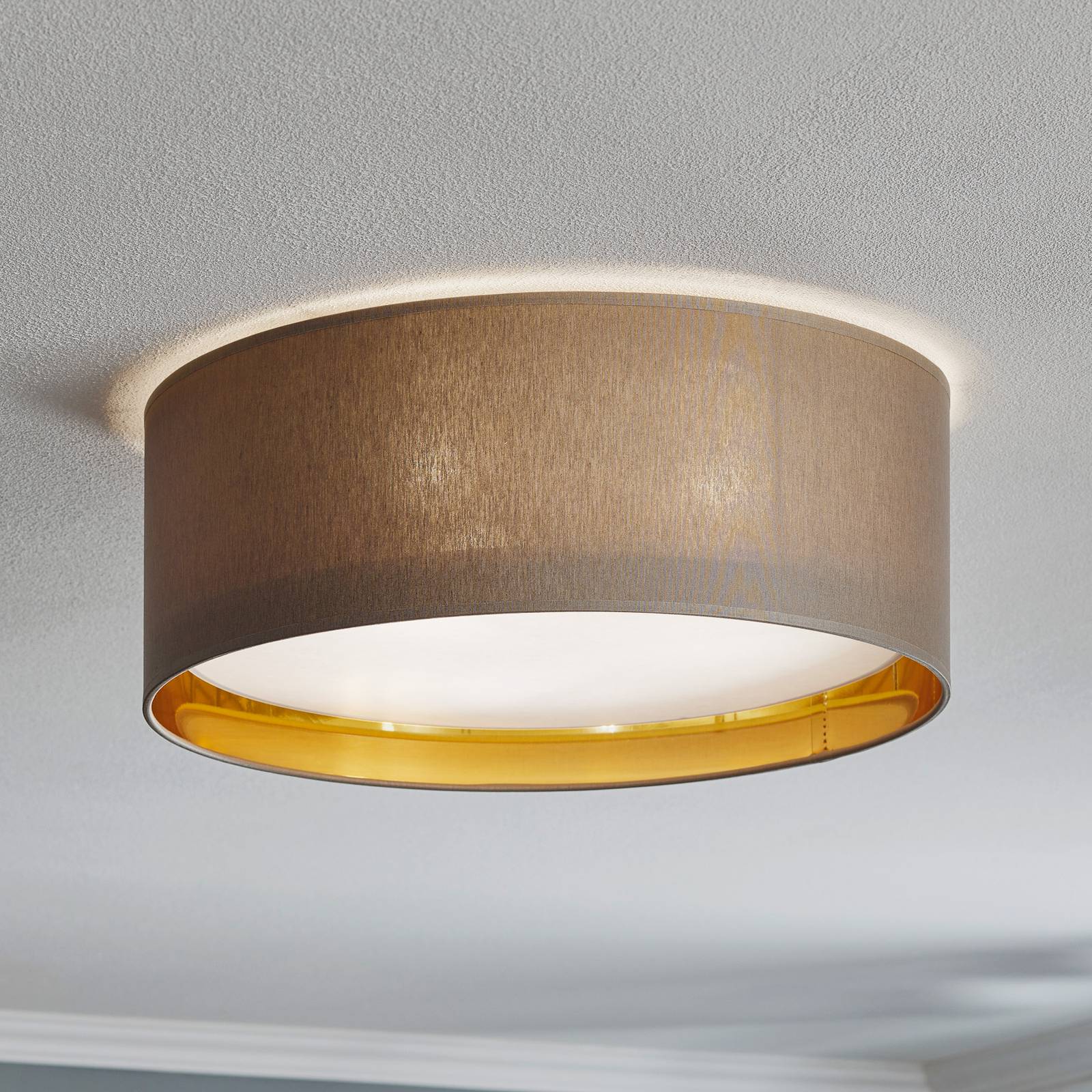 Deckenleuchte Bilbao, grau/gold, Ø 45 cm von TK Lighting