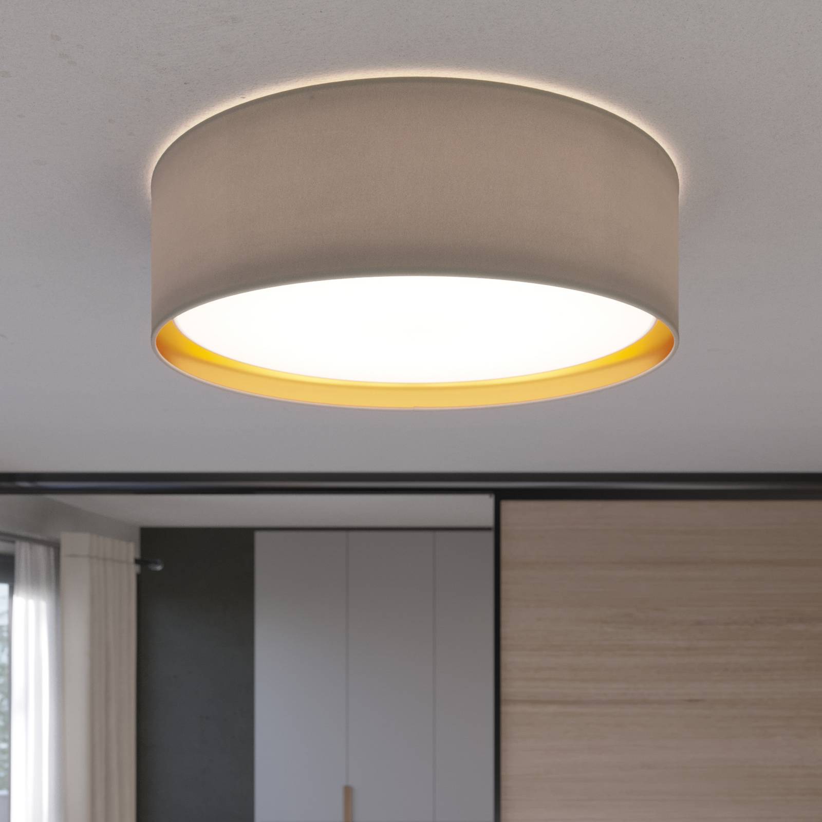 Deckenleuchte Bilbao, grau/gold, Ø 60 cm Deckenleuchte Bilbao, grau/gold, Ø 60 cm von TK Lighting