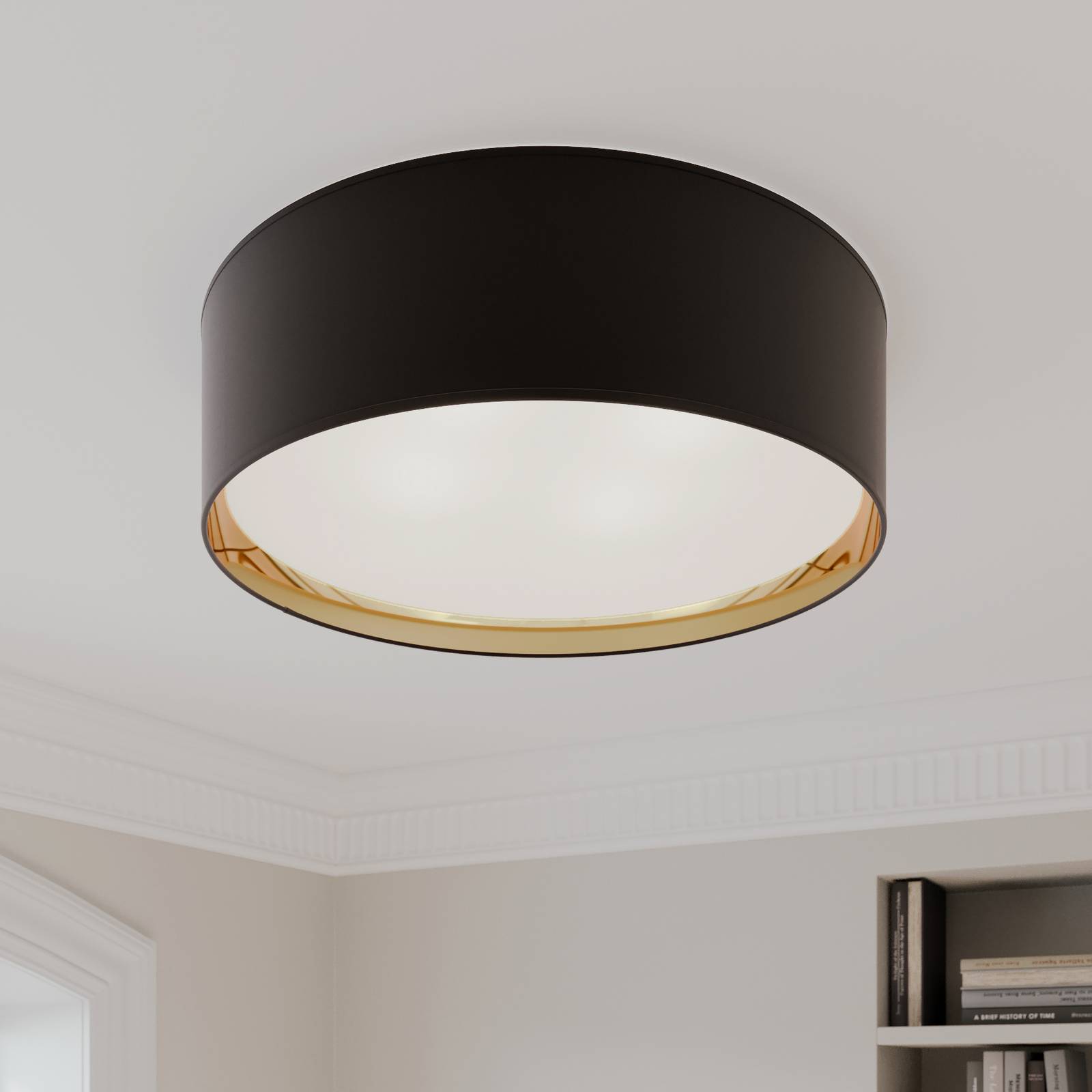 Deckenleuchte Bilbao, schwarz/gold, Ø 60 cm von TK Lighting