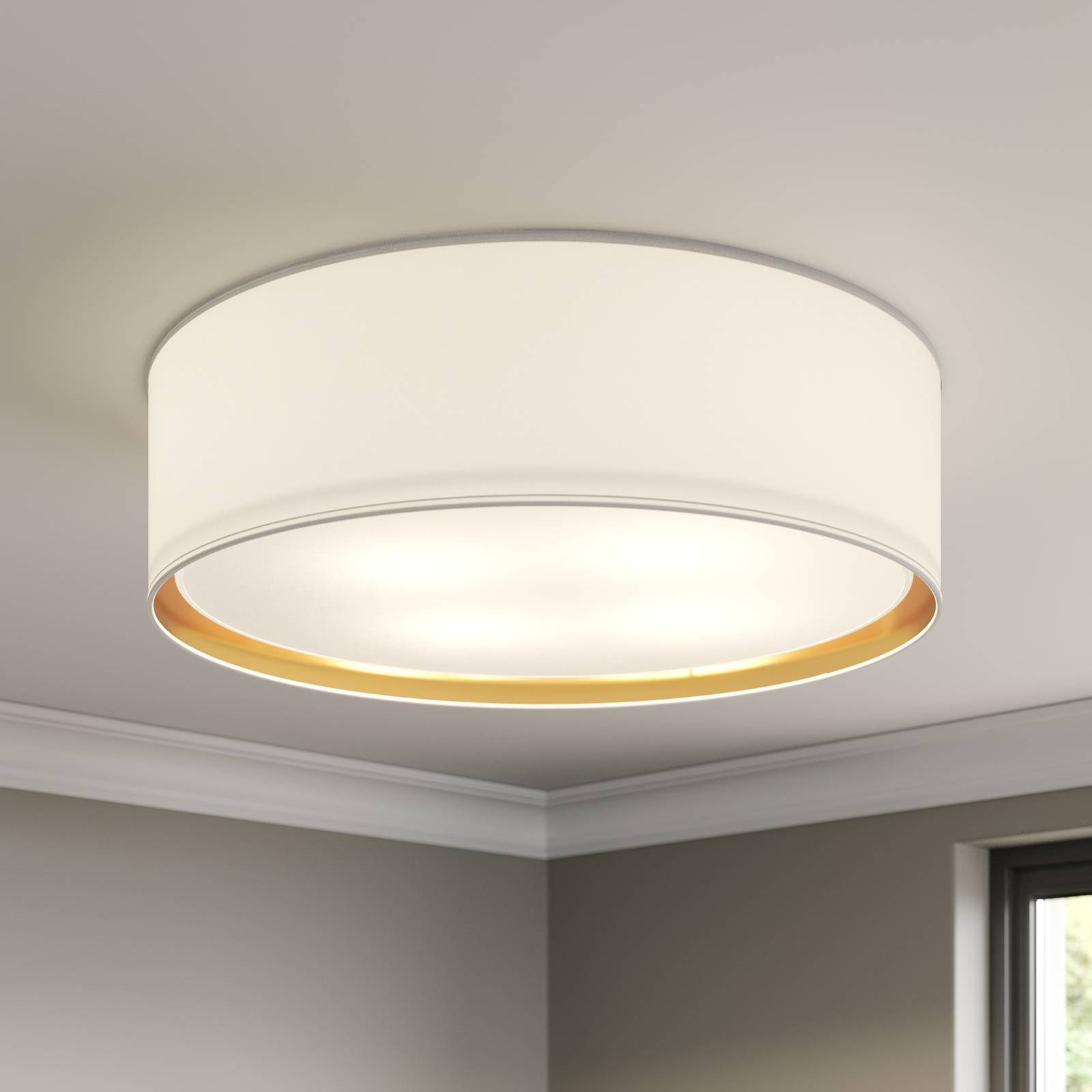 Deckenleuchte Bilbao, weiß/gold, Ø 60 cm Deckenleuchte Bilbao, weiß/gold, Ø 60 cm von TK Lighting