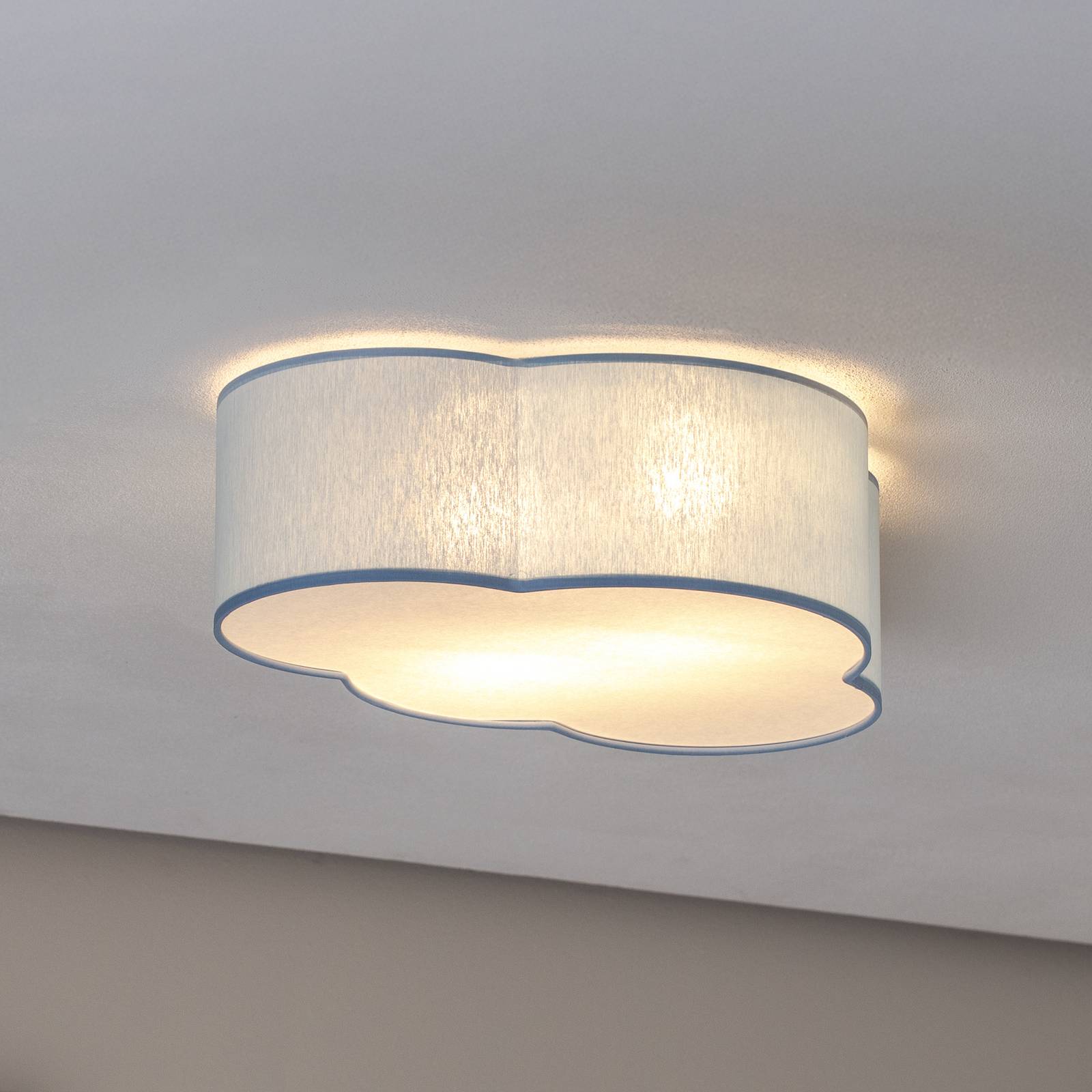 Deckenleuchte Cloud, blau, 43 cm lang, Textil, Wolke, E27 Deckenleuchte Cloud, blau, 43 cm lang, Textil, Wolke, E27 von TK Lighting