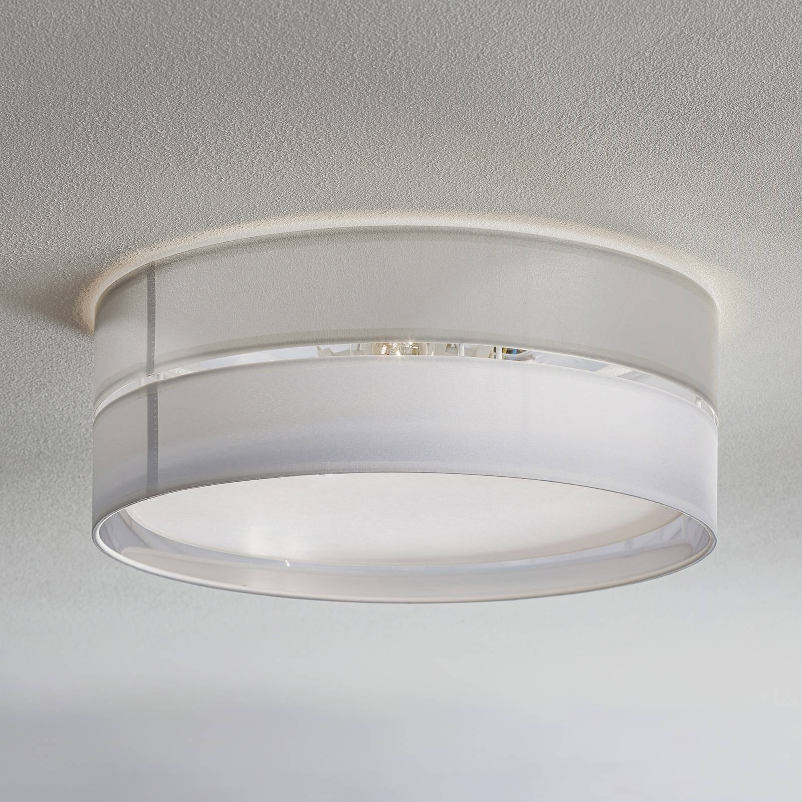 Deckenleuchte Hilton, weiß/silber, Ø 45cm Deckenleuchte Hilton, weiß/silber, Ø 45cm von TK Lighting