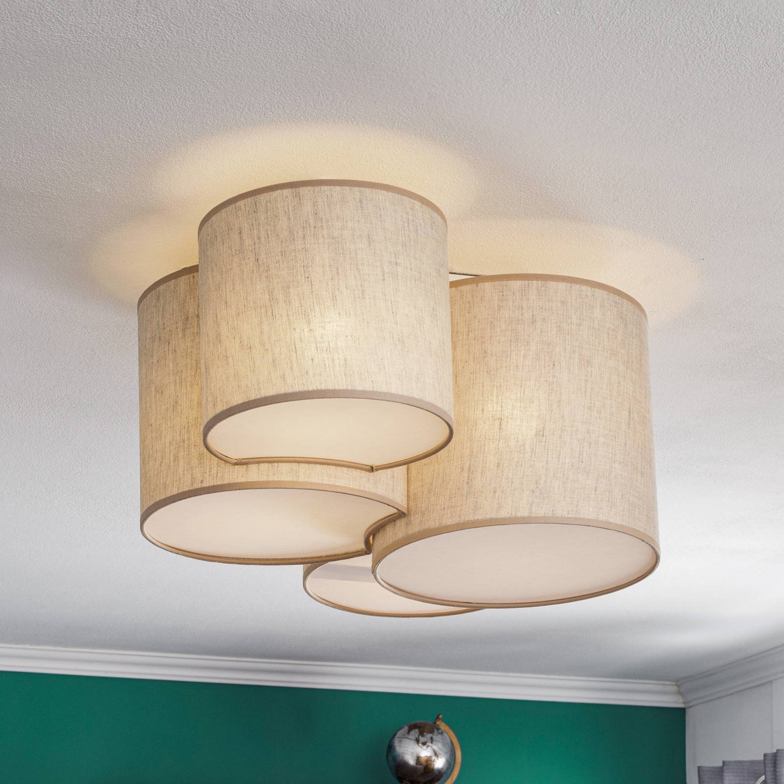 Deckenleuchte Mona Nature, 4-flg. Leinen natur Deckenleuchte Mona Nature, 4-flg. Leinen natur von TK Lighting
