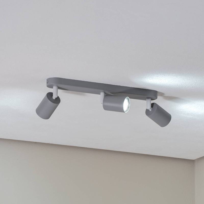 Deckenstrahler Livia, grau, 52 cm, 3-flg., Metall, GU10 von TK Lighting