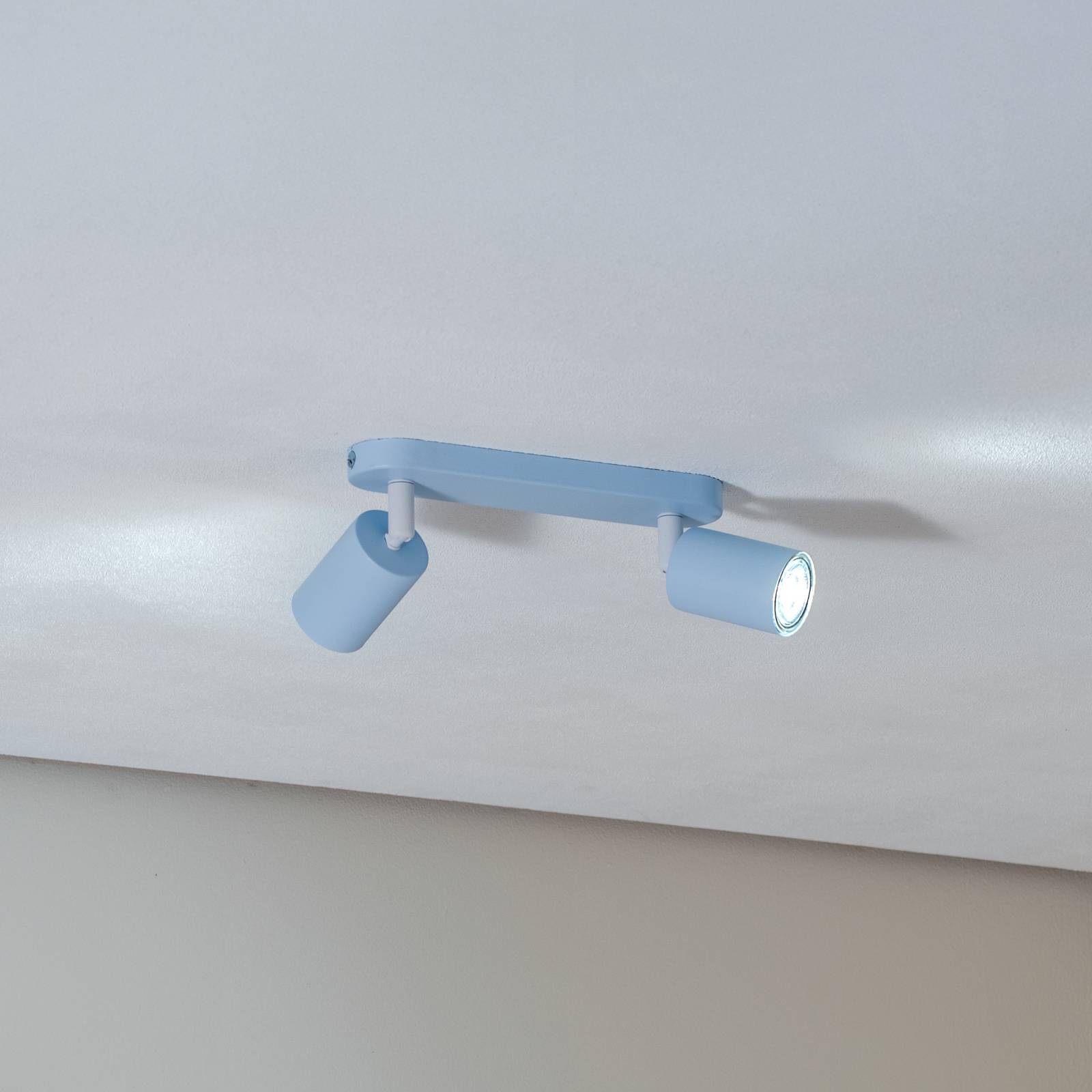 Deckenstrahler Livia, hellblau, 35 cm, 2-flg., Metall, GU10 Deckenstrahler Livia, hellblau, 35 cm, 2-flg., Metall, GU10 von TK Lighting