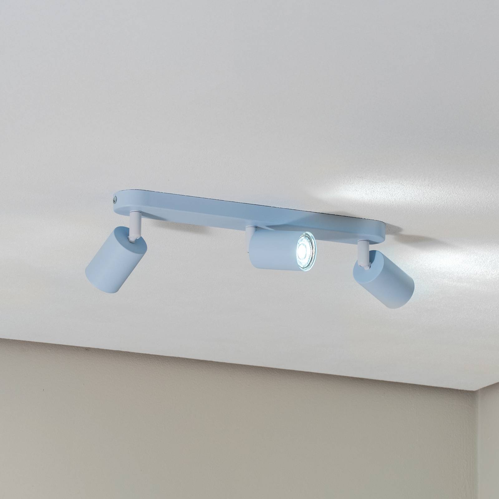 Deckenstrahler Livia, hellblau, 52 cm, 3-flg., Metall, GU10 Deckenstrahler Livia, hellblau, 52 cm, 3-flg., Metall, GU10 von TK Lighting