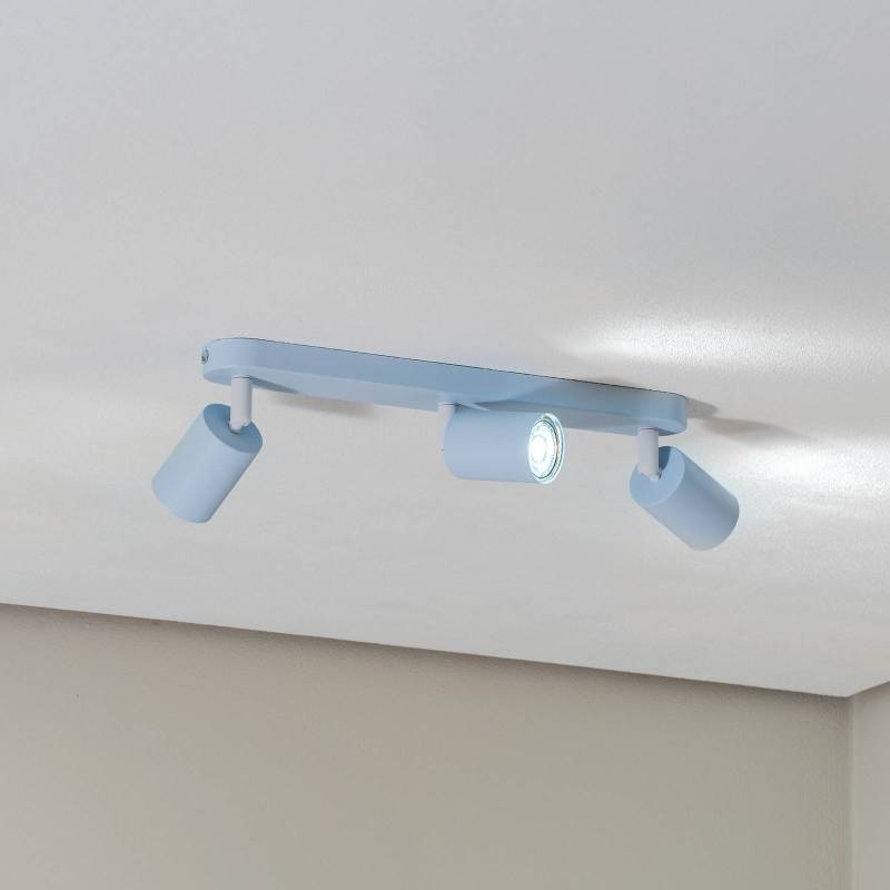 Deckenstrahler Livia, hellblau, 52 cm, 3-flg., Metall, GU10 von TK Lighting