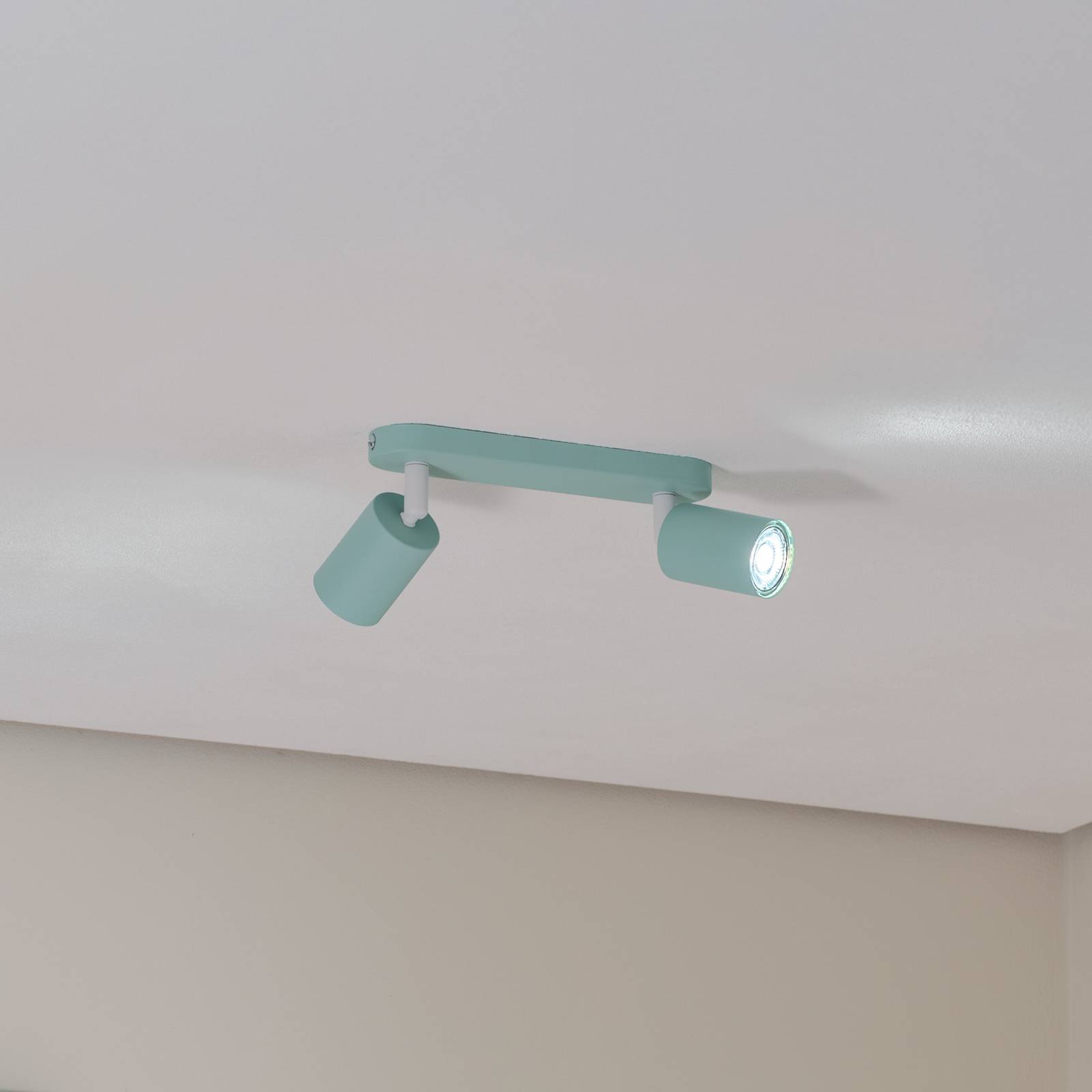 Deckenstrahler Livia, mintgrün, 35 cm, 2-flg., Metall, GU10 Deckenstrahler Livia, mintgrün, 35 cm, 2-flg., Metall, GU10 von TK Lighting