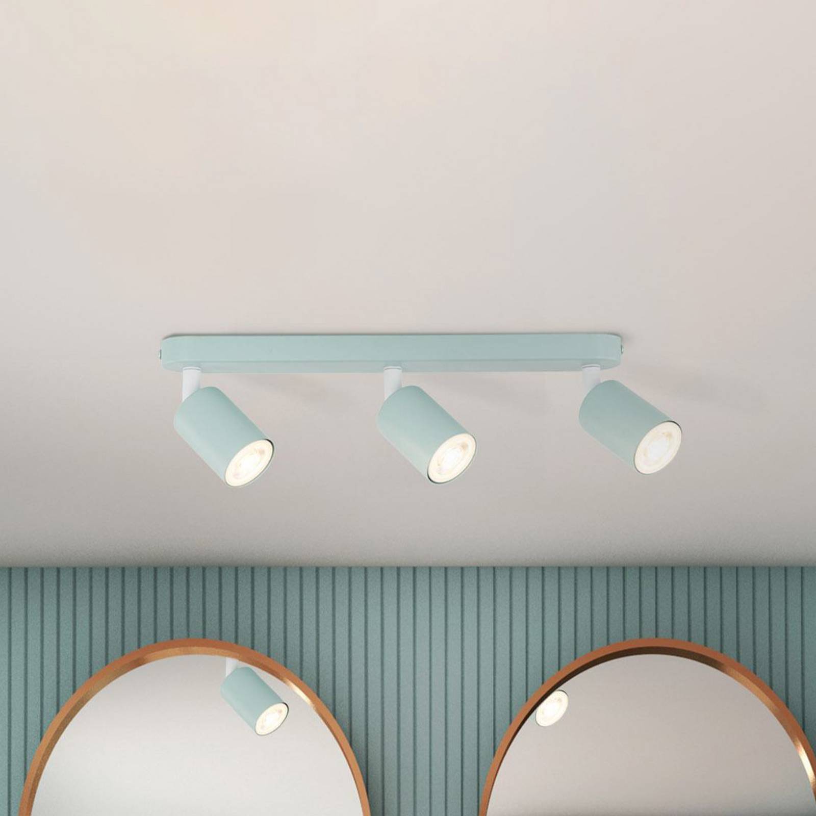 Deckenstrahler Livia, mintgrün, 52 cm, 3-flg., Metall, GU10 Deckenstrahler Livia, mintgrün, 52 cm, 3-flg., Metall, GU10 von TK Lighting