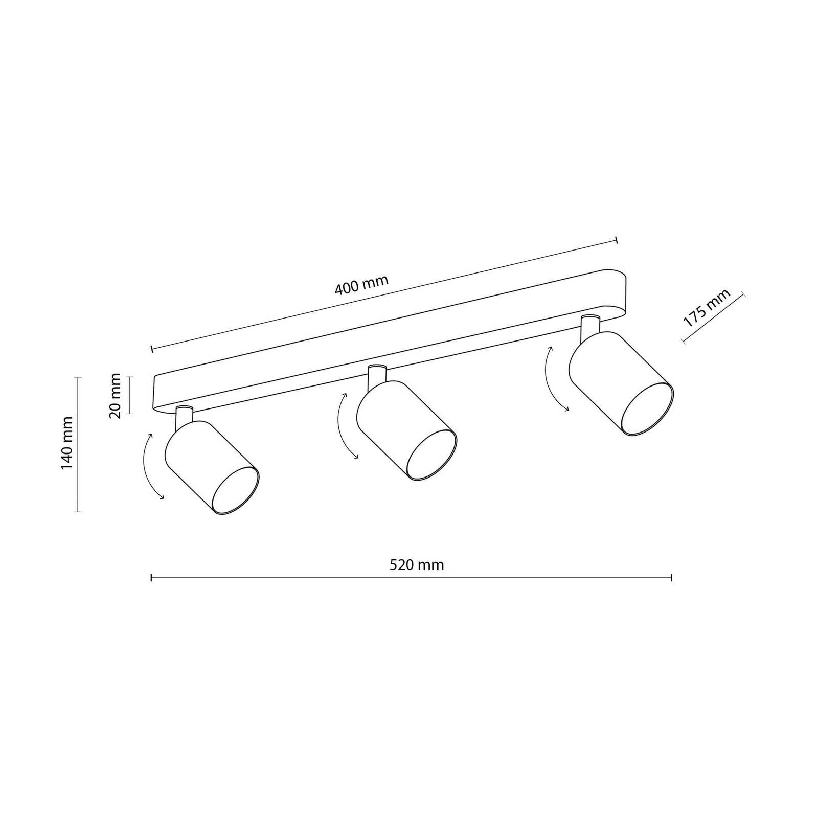 Deckenstrahler Livia, rosa, 52 cm, 3-flg., Metall, GU10 Deckenstrahler Livia, rosa, 52 cm, 3-flg., Metall, GU10 von TK Lighting