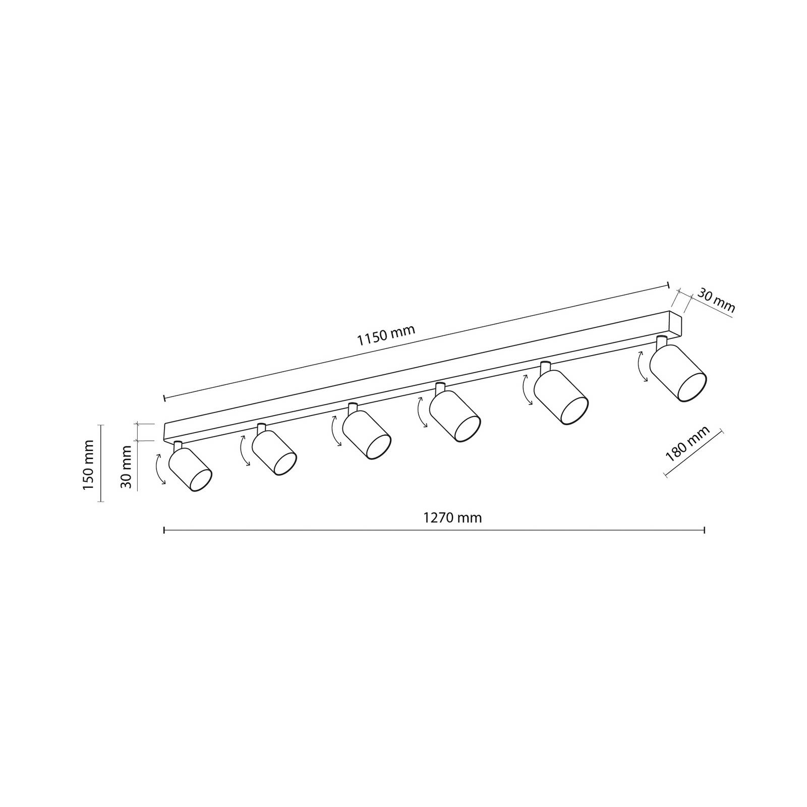 Deckenstrahler Top, schwarz, 127 cm, 6-flg., Metall, GU10 Deckenstrahler Top, schwarz, 127 cm, 6-flg., Metall, GU10 von TK Lighting