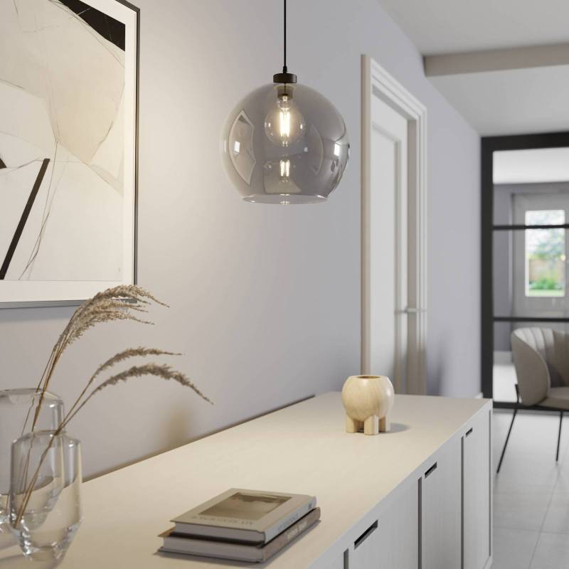 Hängeleuchte Cubus, rauchgrau, Glas, Ø 30 cm, E27 von TK Lighting