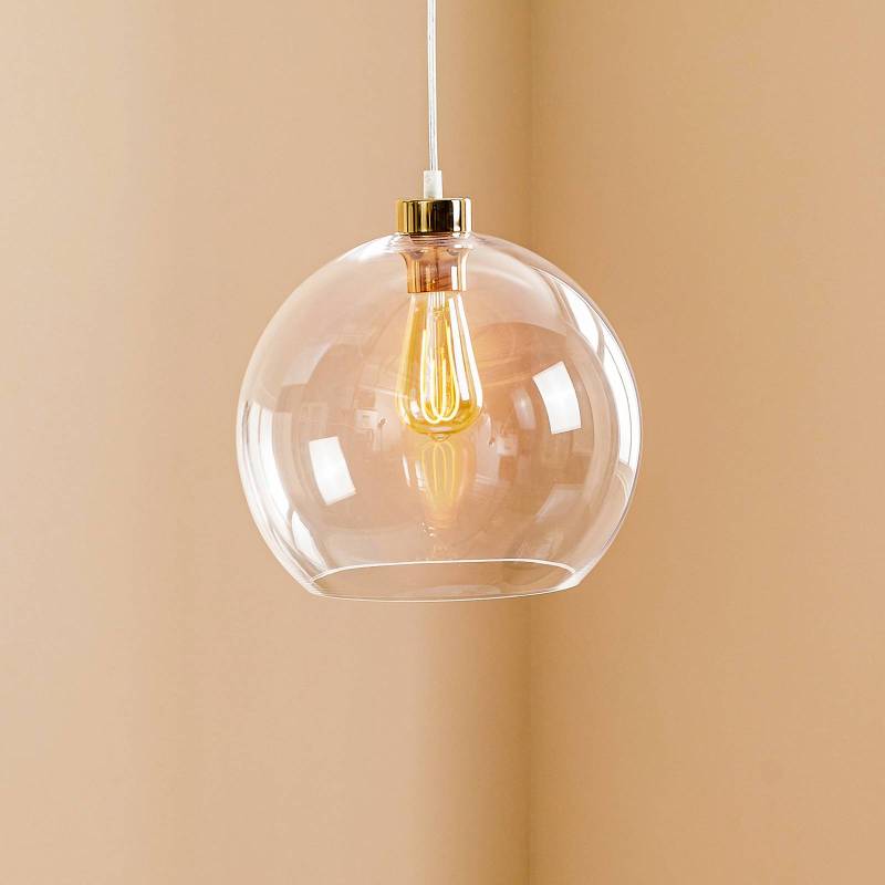 Hängeleuchte Cubus, transparent, Glas, Ø 30 cm, E27 von TK Lighting