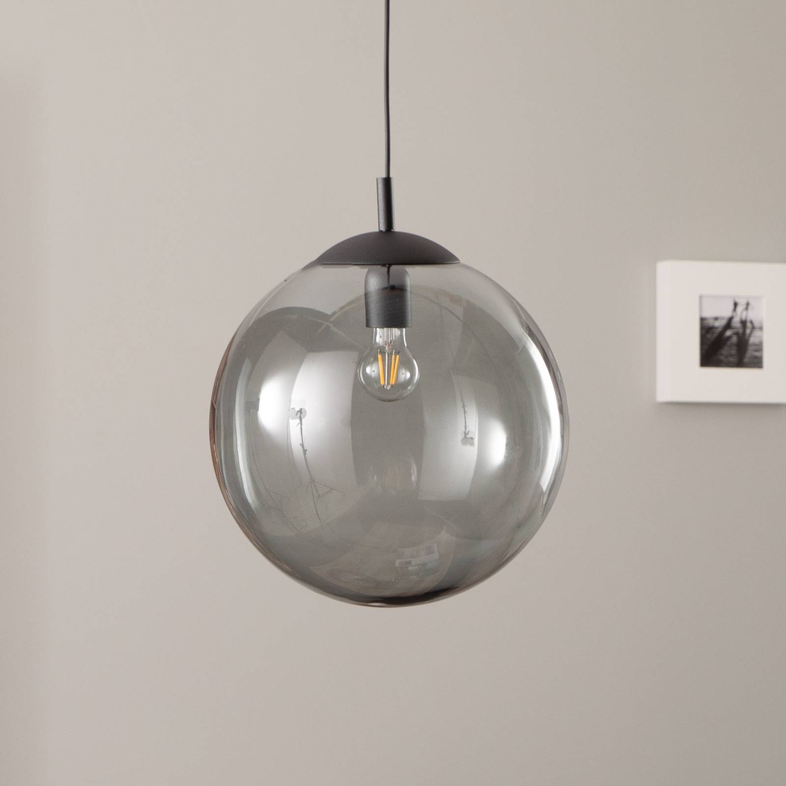 Hängeleuchte Esme, Glas, grafit-transparent, 1-flg., Ø 35 cm Hängeleuchte Esme, Glas, grafit-transparent, 1-flg., Ø 35 cm von TK Lighting